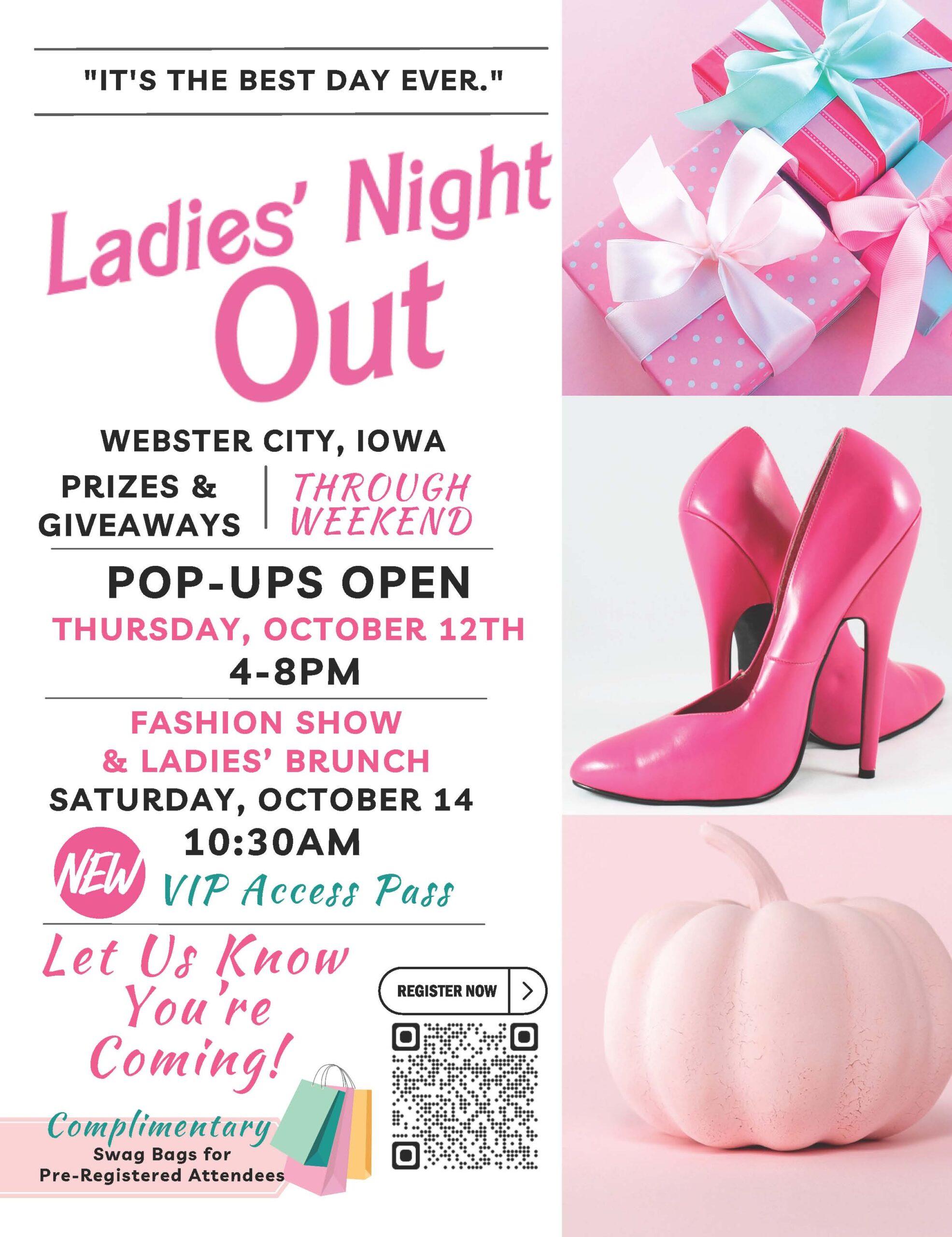 Ladies Night Out flyer in Webster City, Iowa