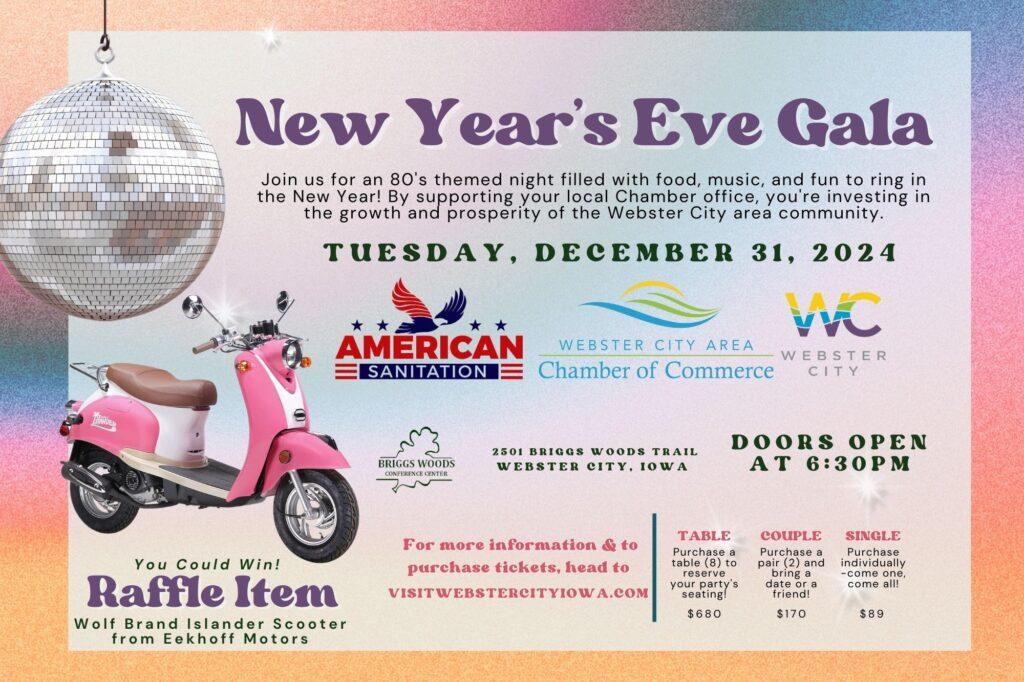 New Year’s Eve Gala Scooter Raffle flyer