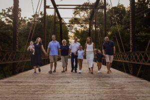 Family on a bridge