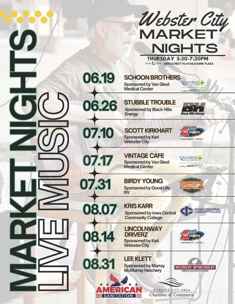 Market Nights music flyer