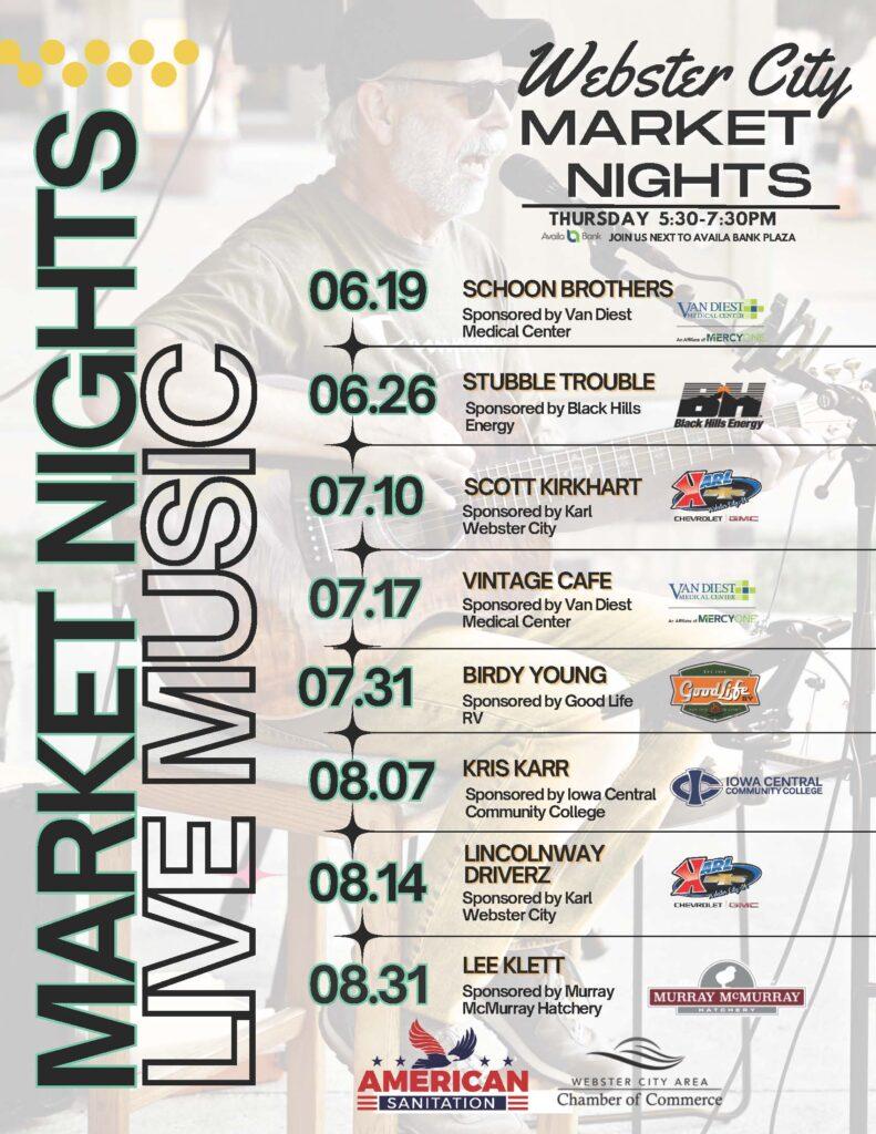 Market Nights music flyer